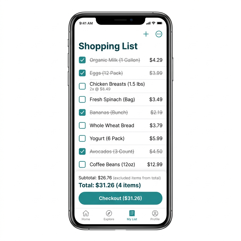 Add deals to your cart screen