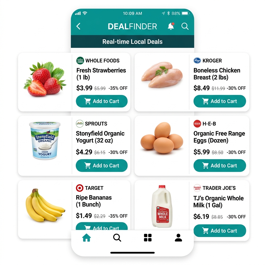 Real-Time local Deals screen